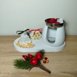 Σύνθεση κεριών και καυστήρα wax melts Χριστουγέννων