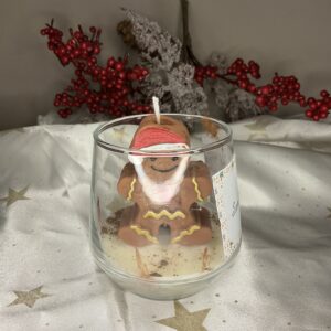 Χριστουγεννιάτικο κερί σε ποτήρι με φιγούρα Gingerbread Man – Winter Spark Gingerbread Man